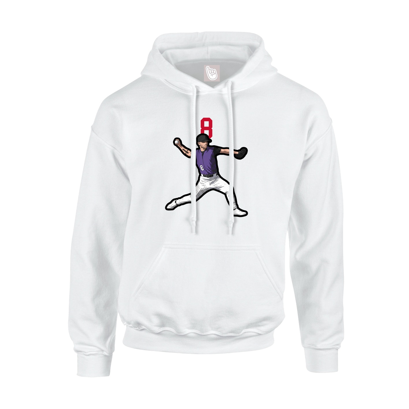 Youth Hoodie — Number Top in White