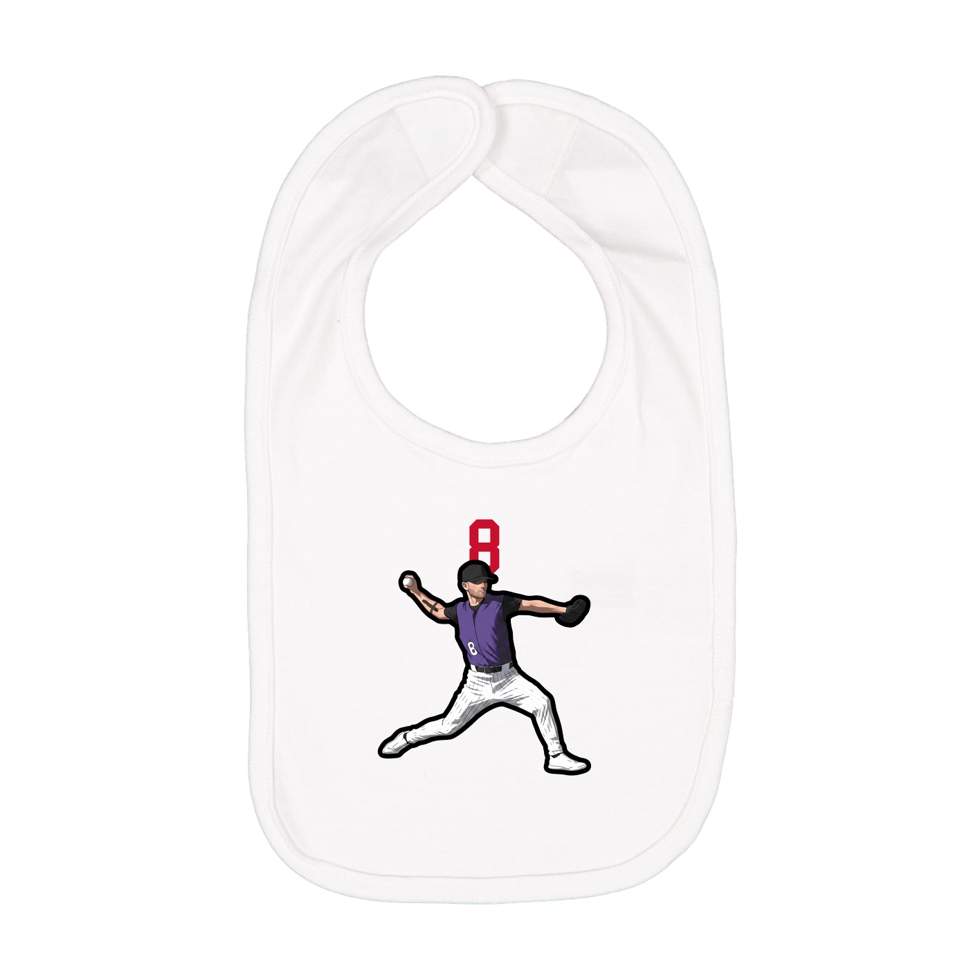 Infant Bib — Number Top in White
