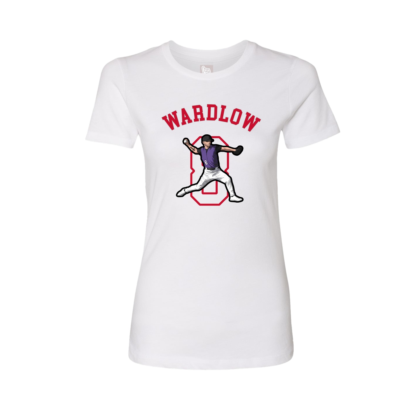 Fitted Women's Tee — Shirsey Arch in White
