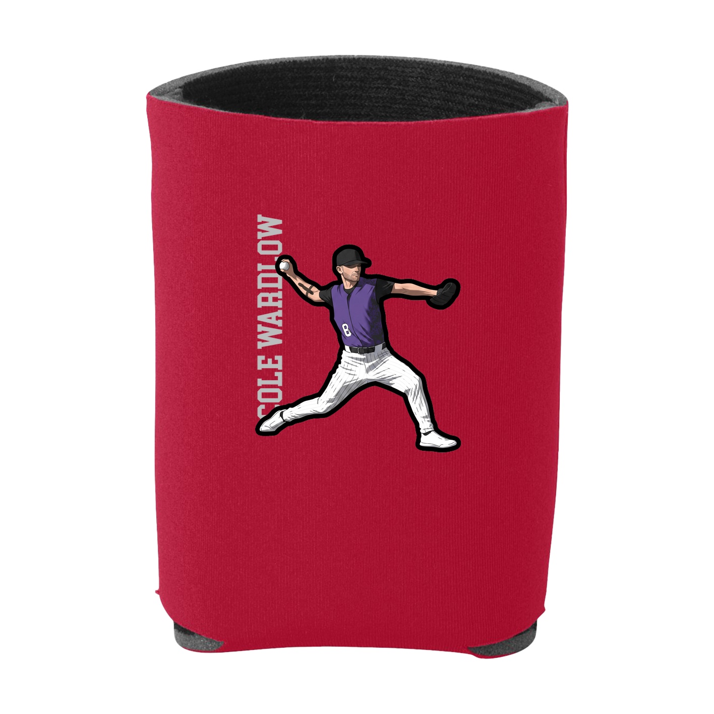 Can Holder — Name Vertical in Red