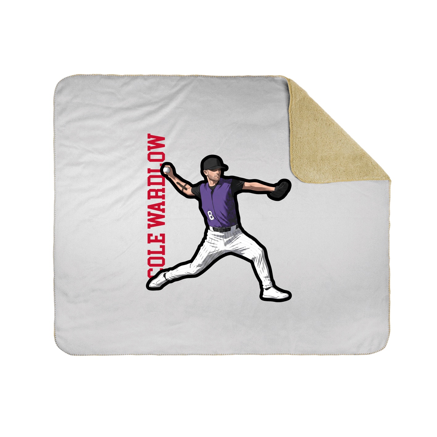 Throw Blanket — Name Vertical in White