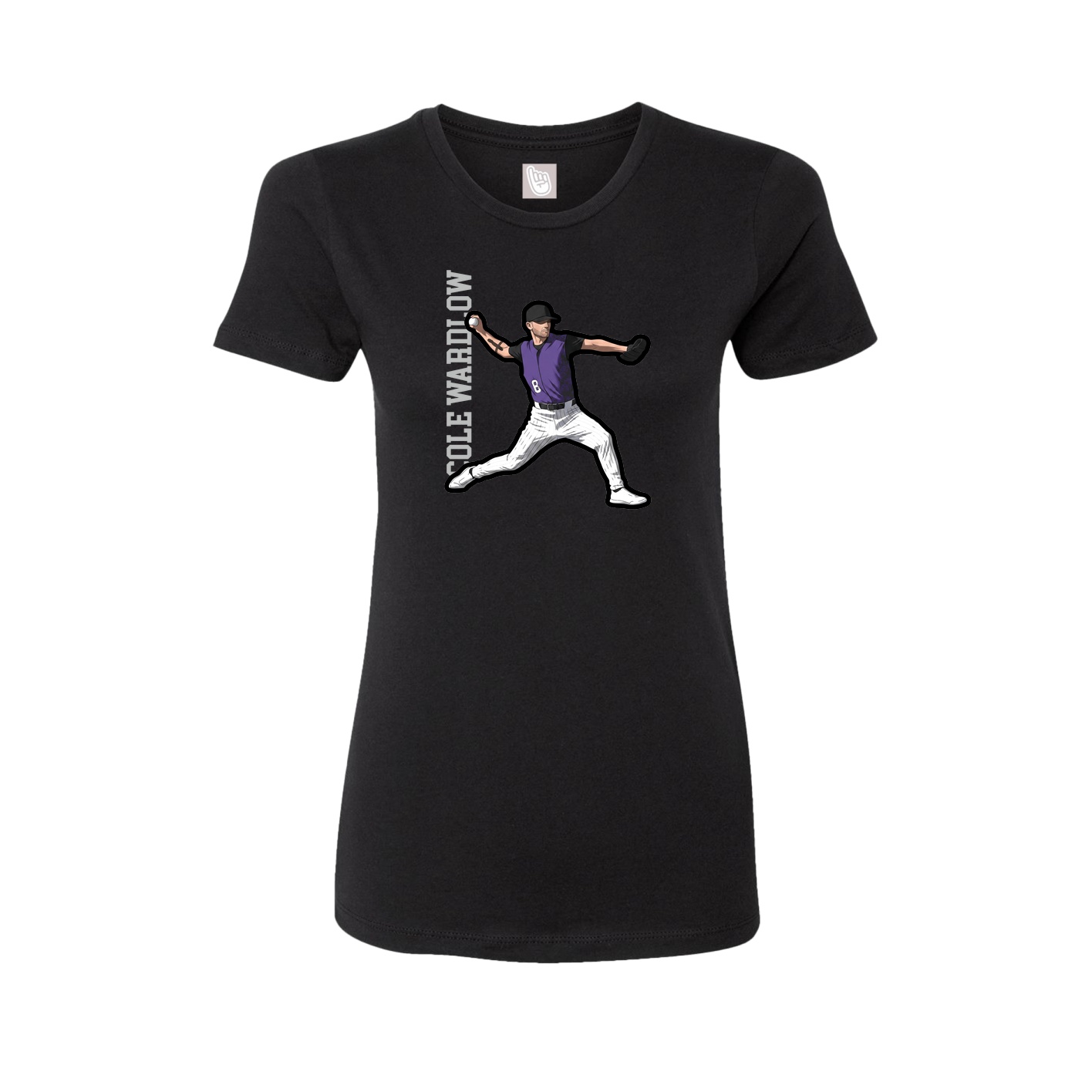 Womens Tee — Name Vertical in Black