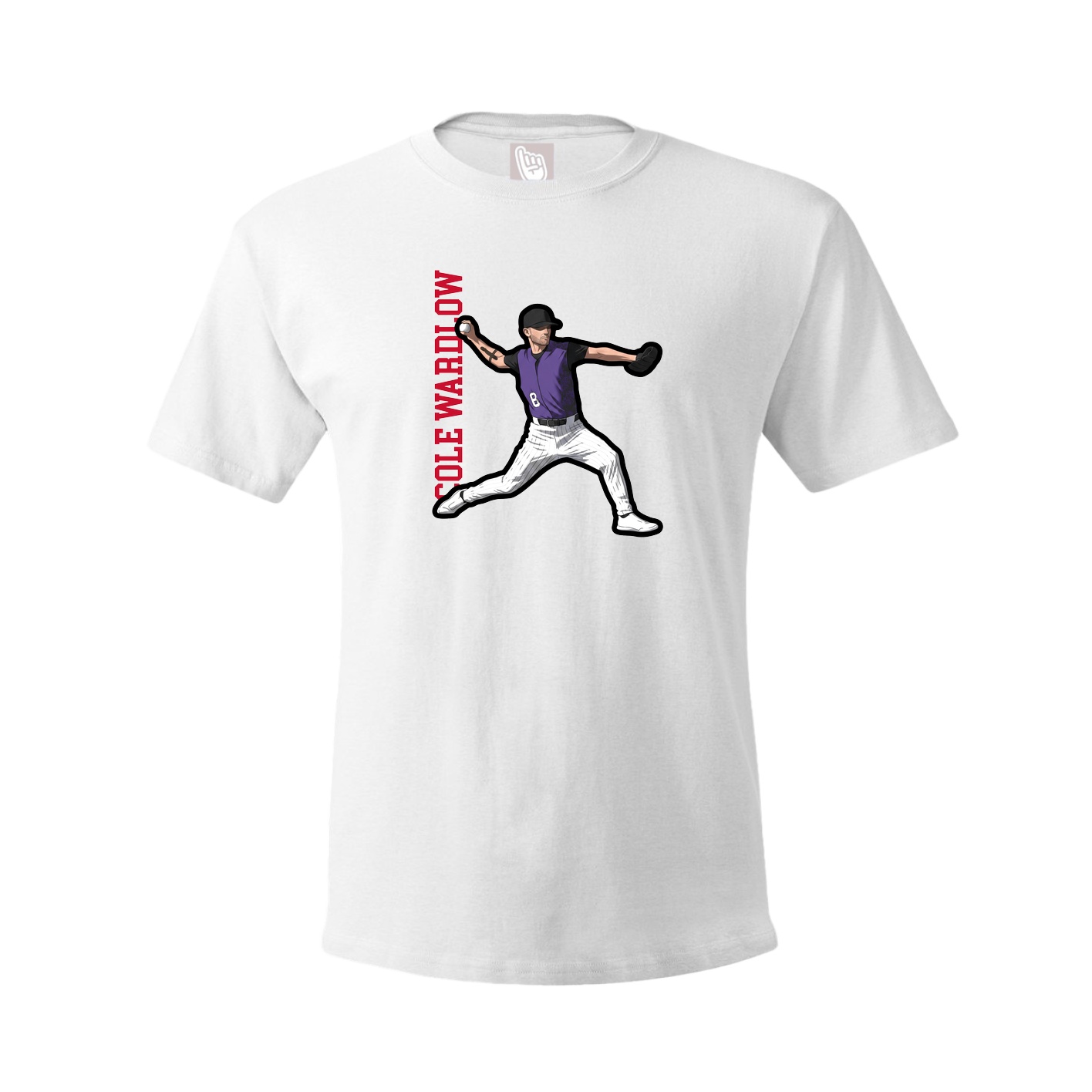 Youth Tee — Name Vertical in White