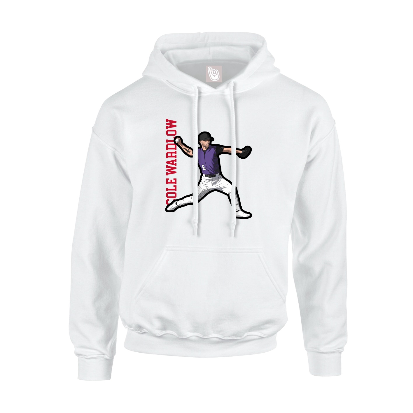 Youth Hoodie — Name Vertical in White