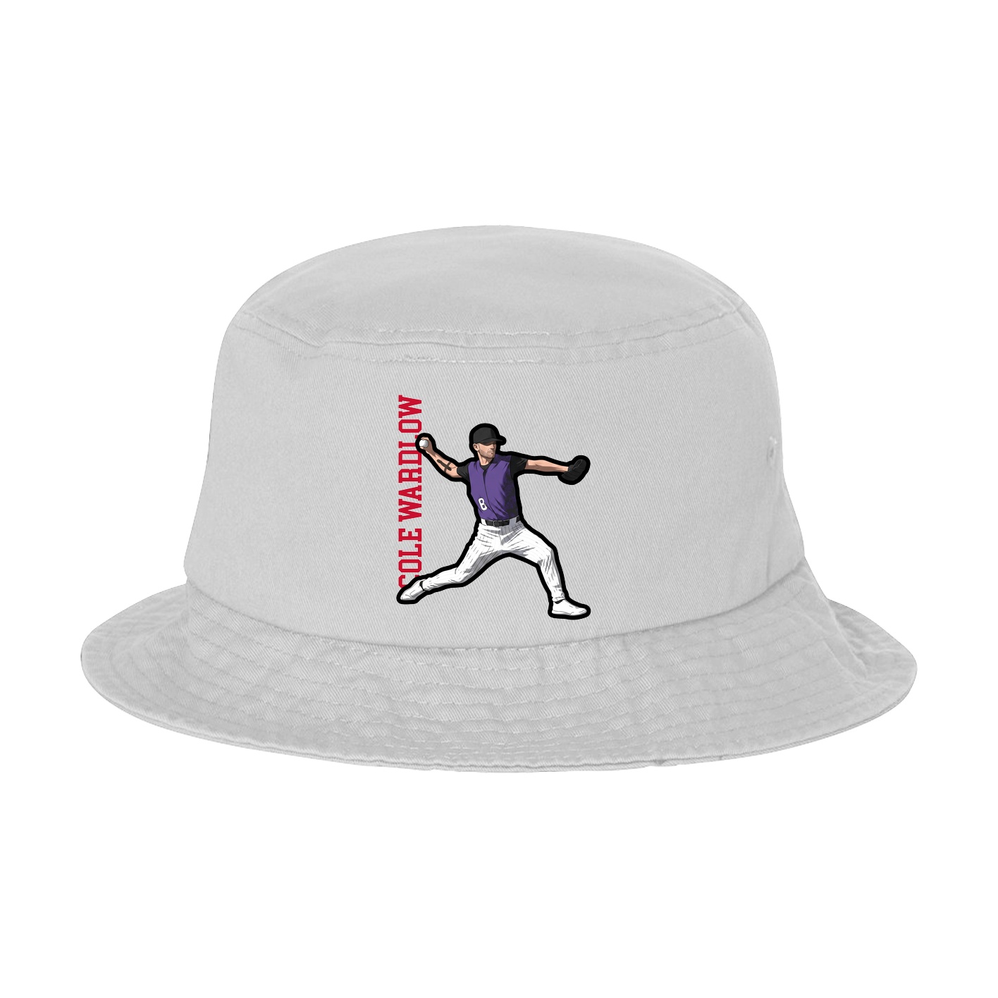 Bucket Cap — Name Vertical in White