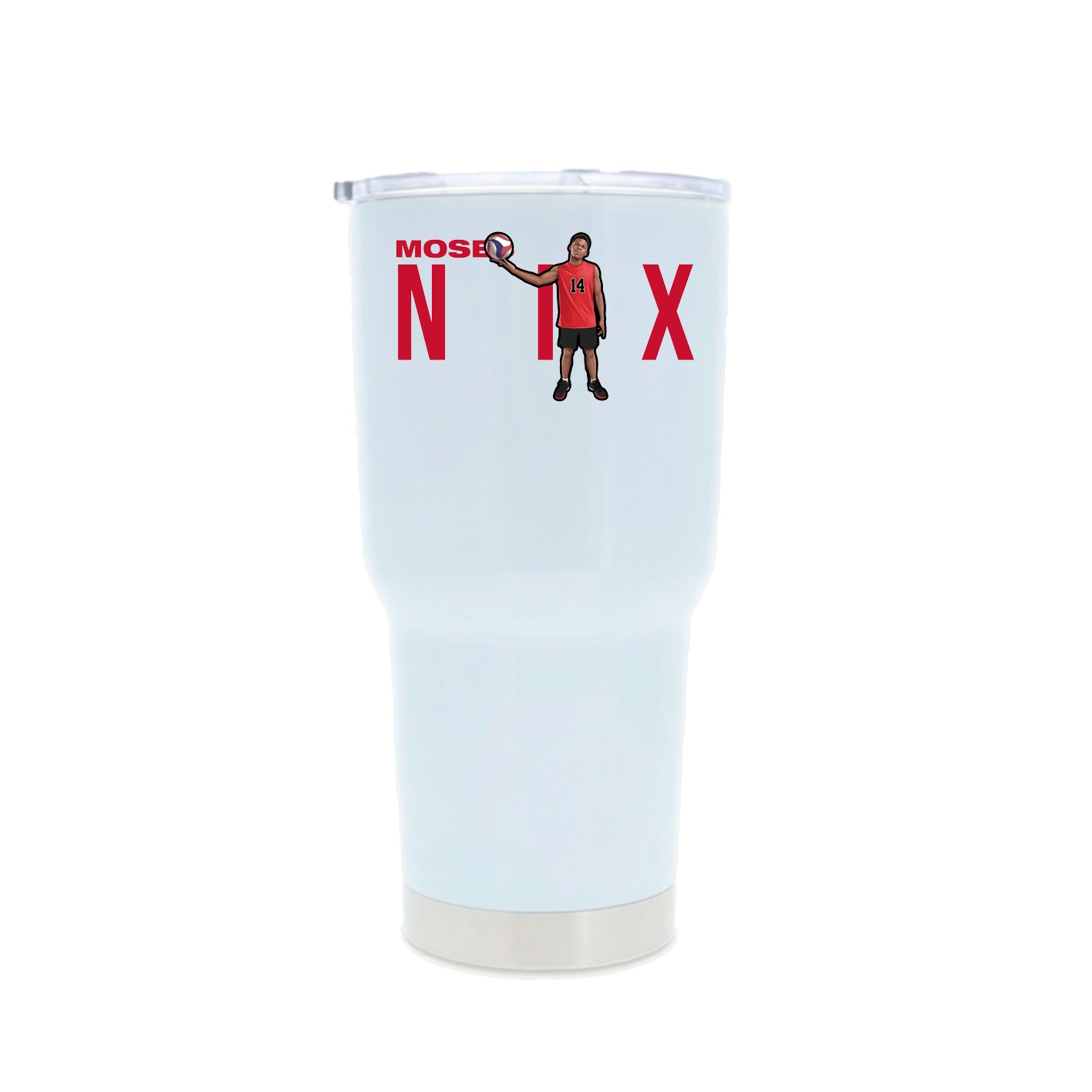 30oz Stainless Steel Tumbler — Player Name in White