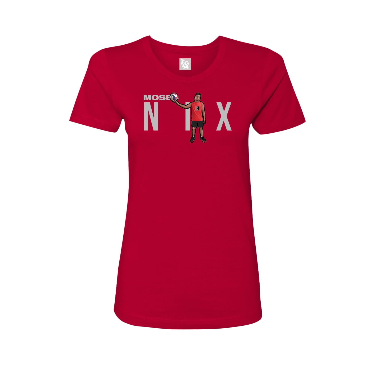 Fitted Women's Tee — Player Name in Red