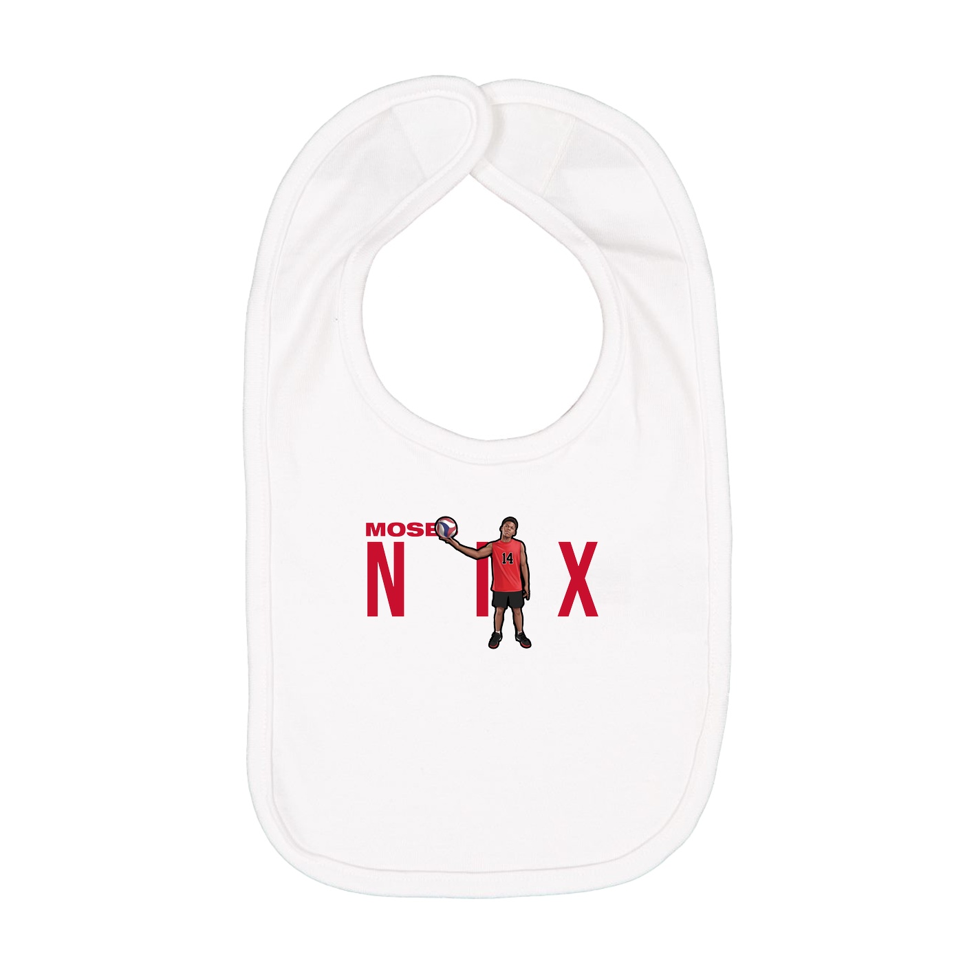 Infant Bib — Player Name in White