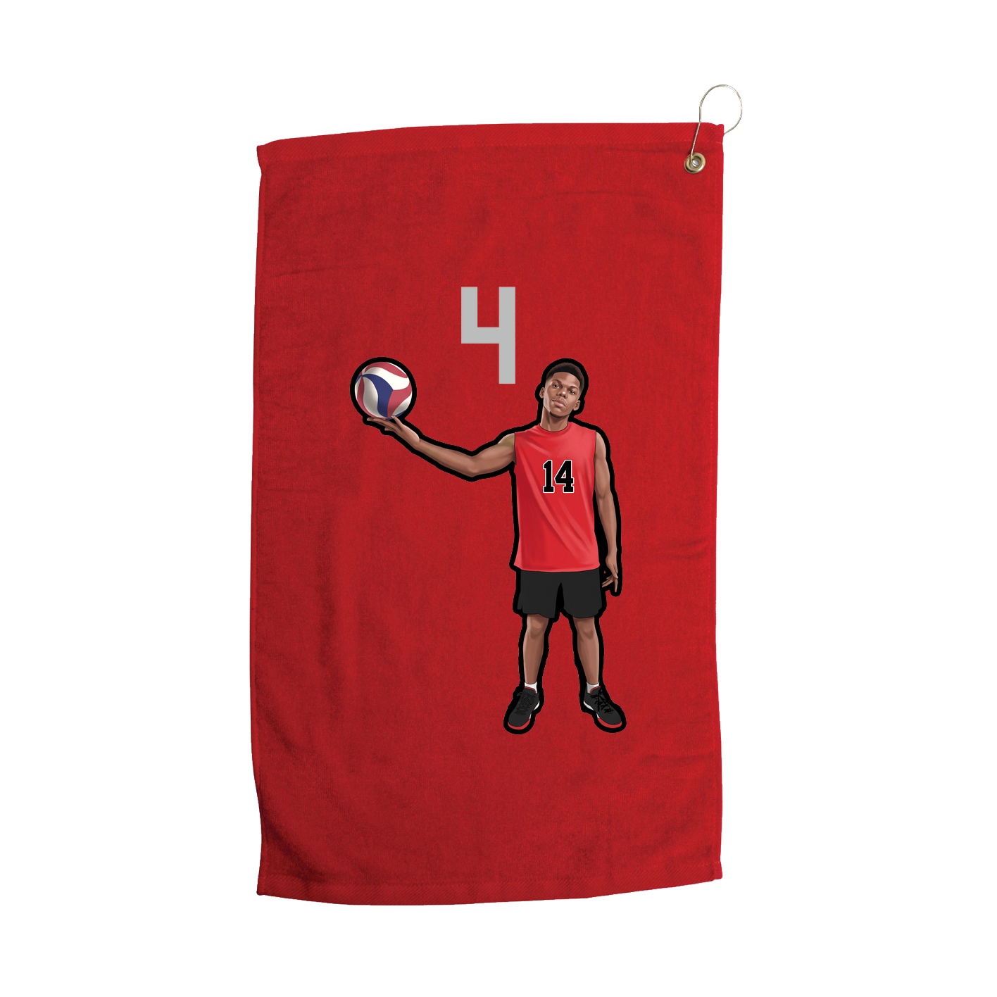 Golf Towel — Number Top in Red