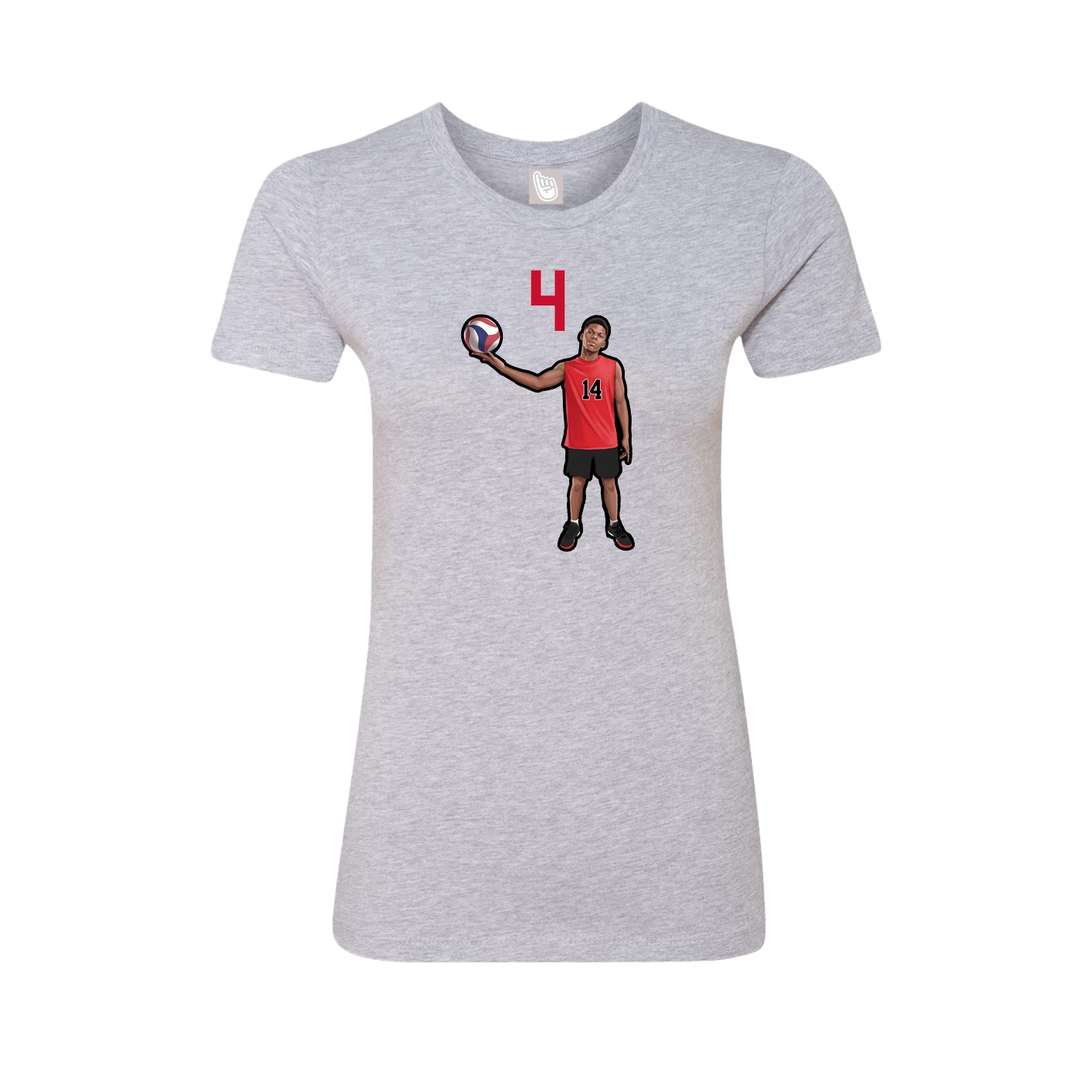 Fitted Women's Tee — Number Top in Grey
