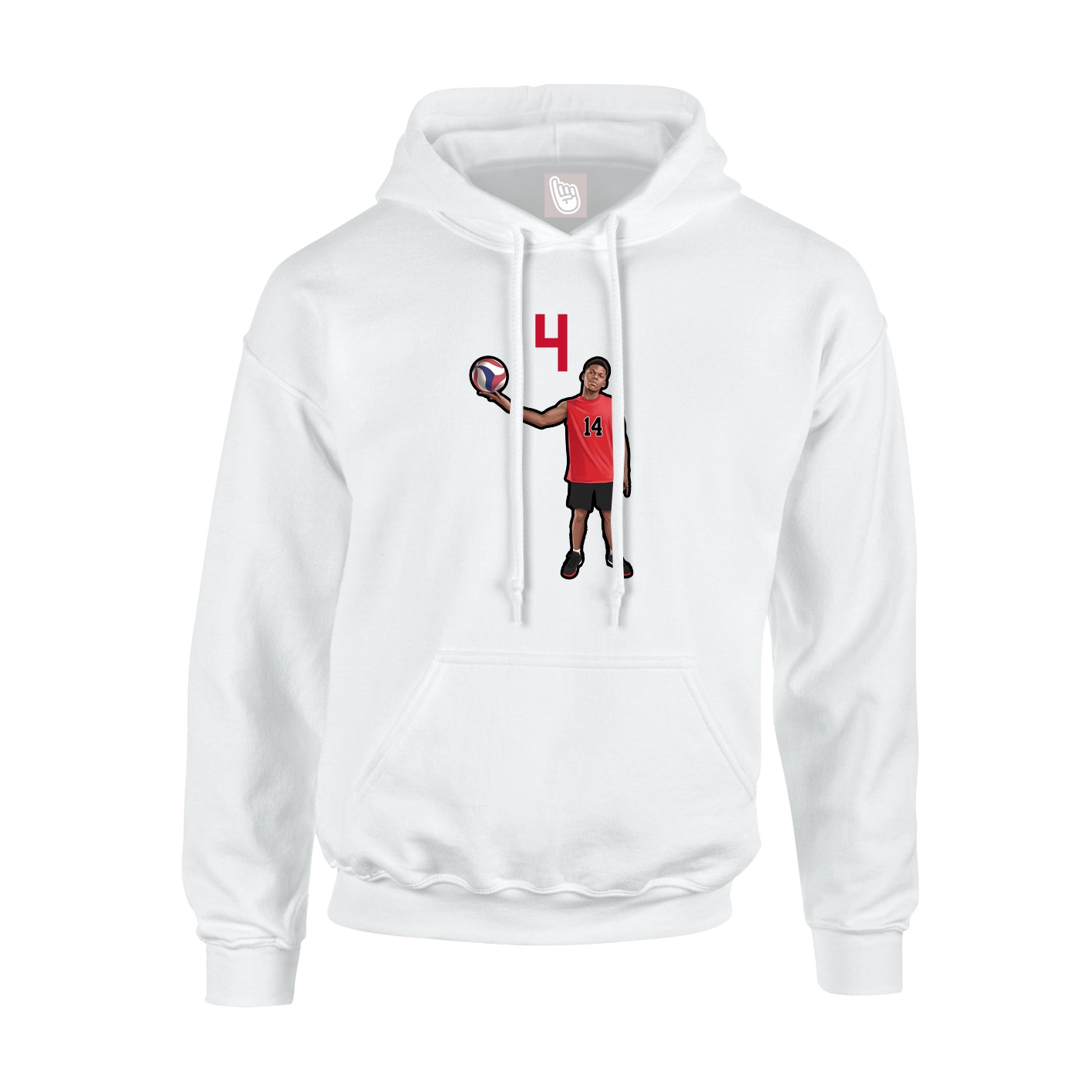 Hoodie — Number Top in White