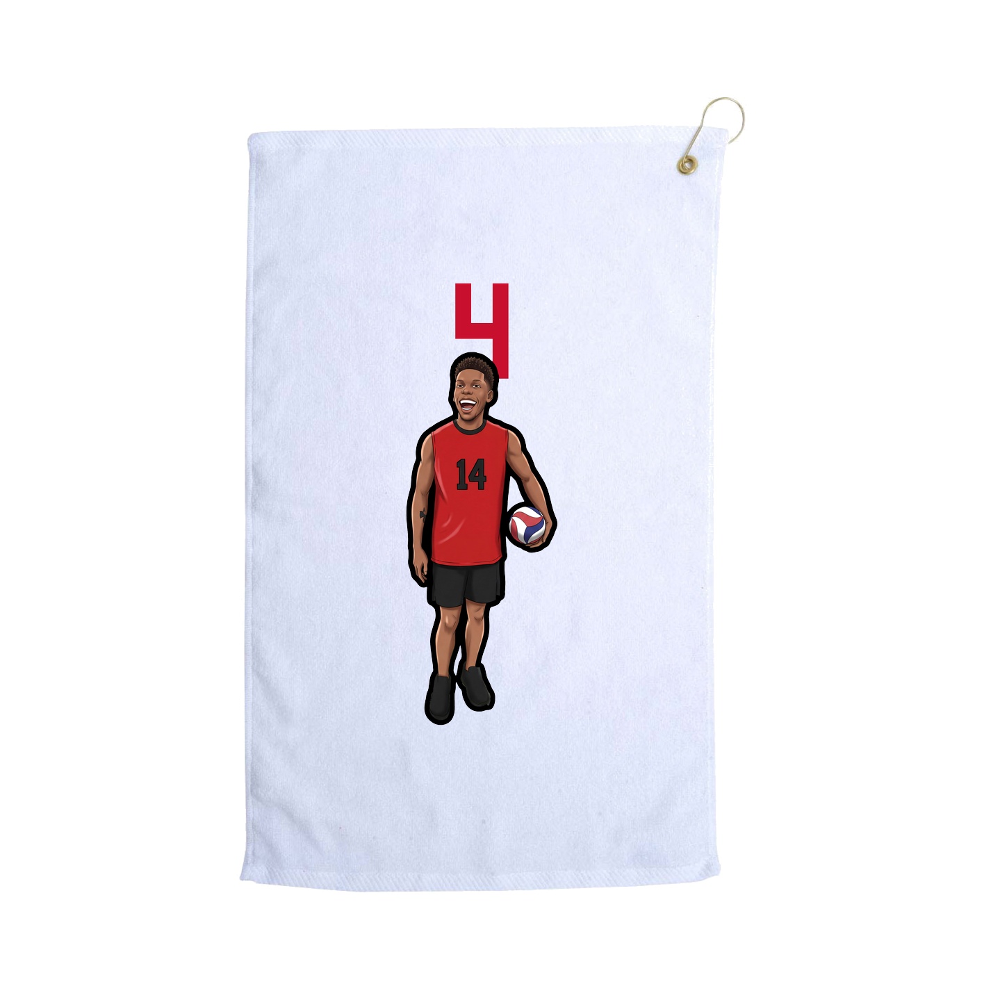 Golf Towel — Number Top in White