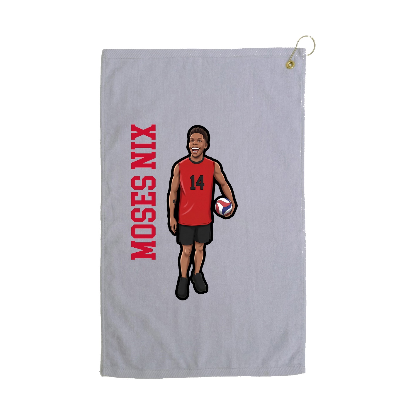 Golf Towel — Name Vertical in Grey