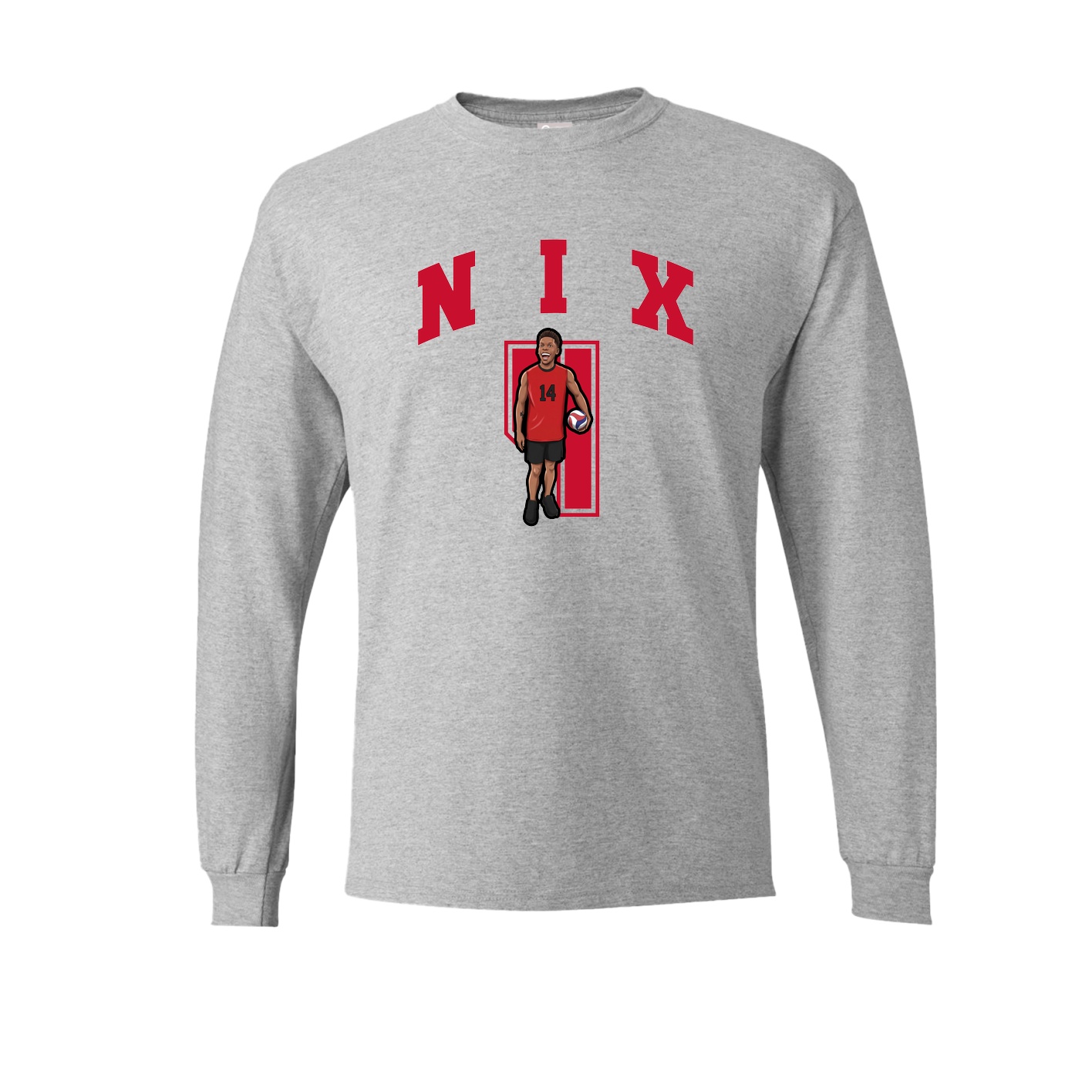 Long Sleeve Tee — Number in Grey