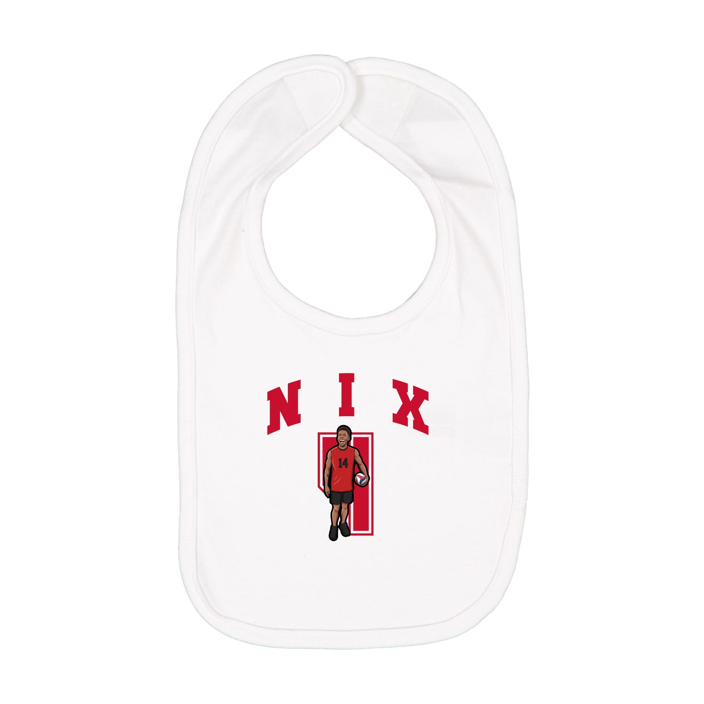 Infant Bib — Number in White