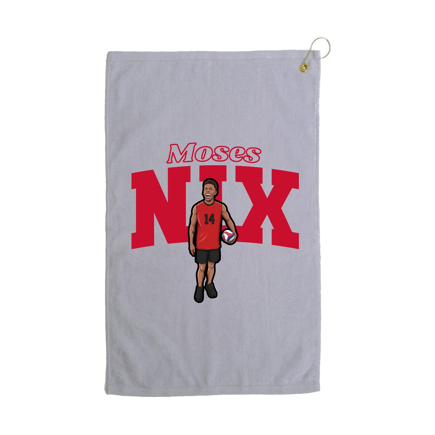 Golf Towel — Name Arch in Grey