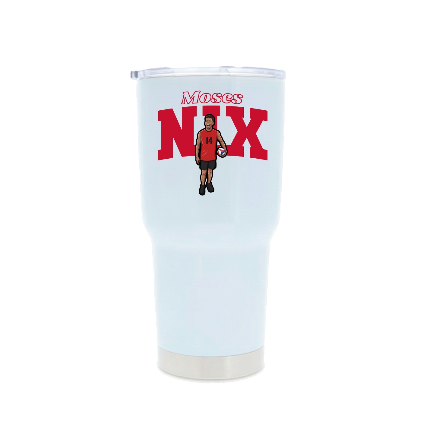 30oz Stainless Steel Tumbler — Name Arch in White