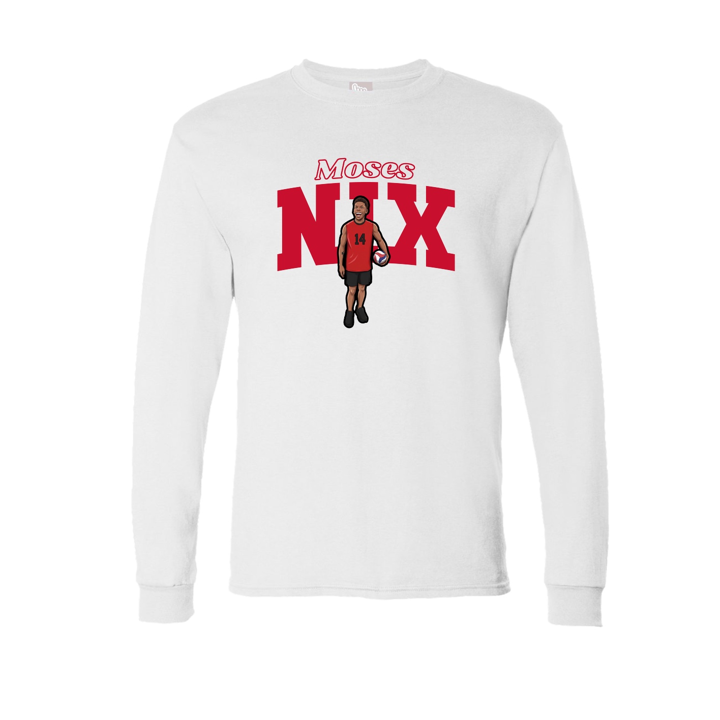 Long Sleeve Tee — Name Arch in White