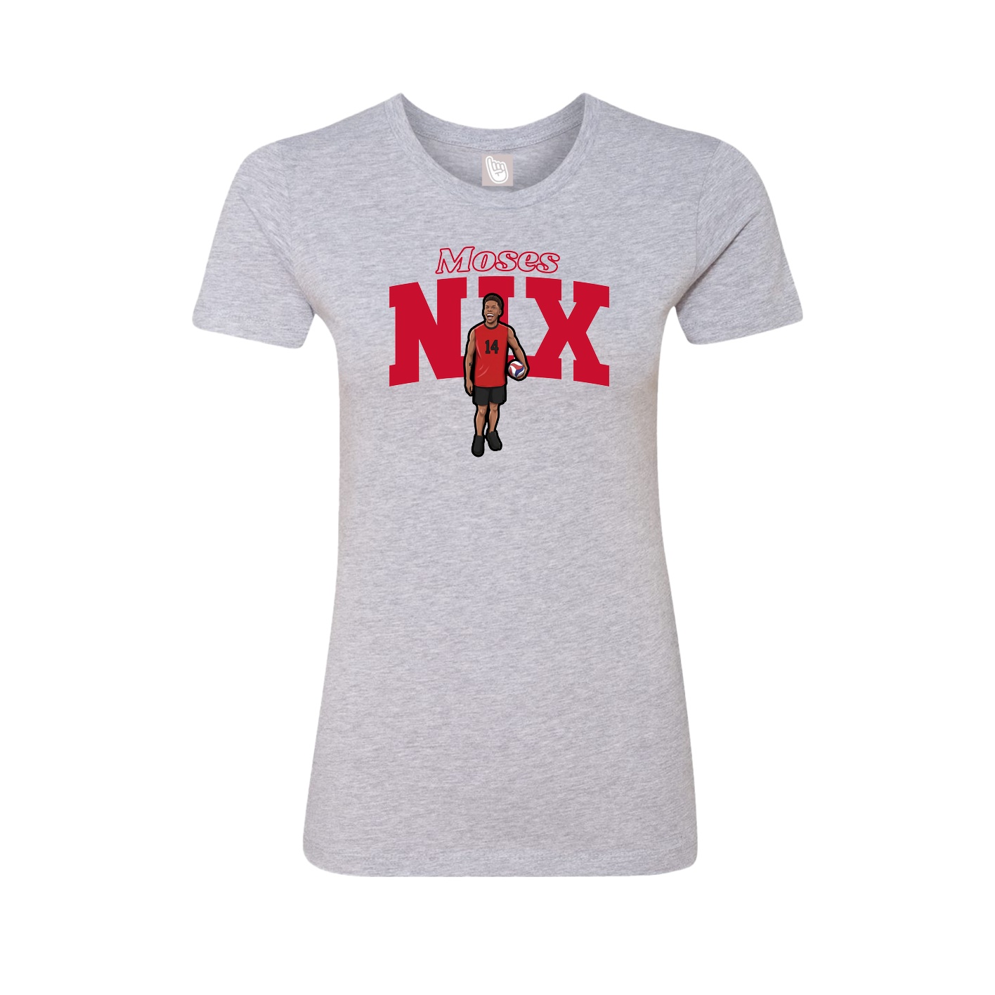 Fitted Women's Tee — Name Arch in Grey