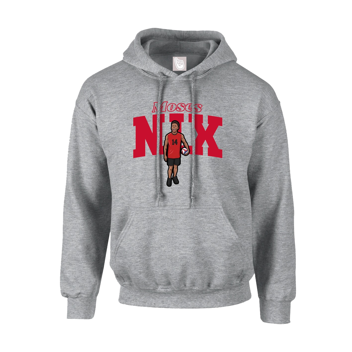 Hoodie — Name Arch in Grey
