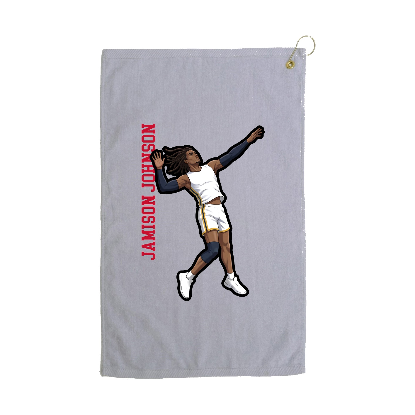 Golf Towel — Name Vertical in Grey