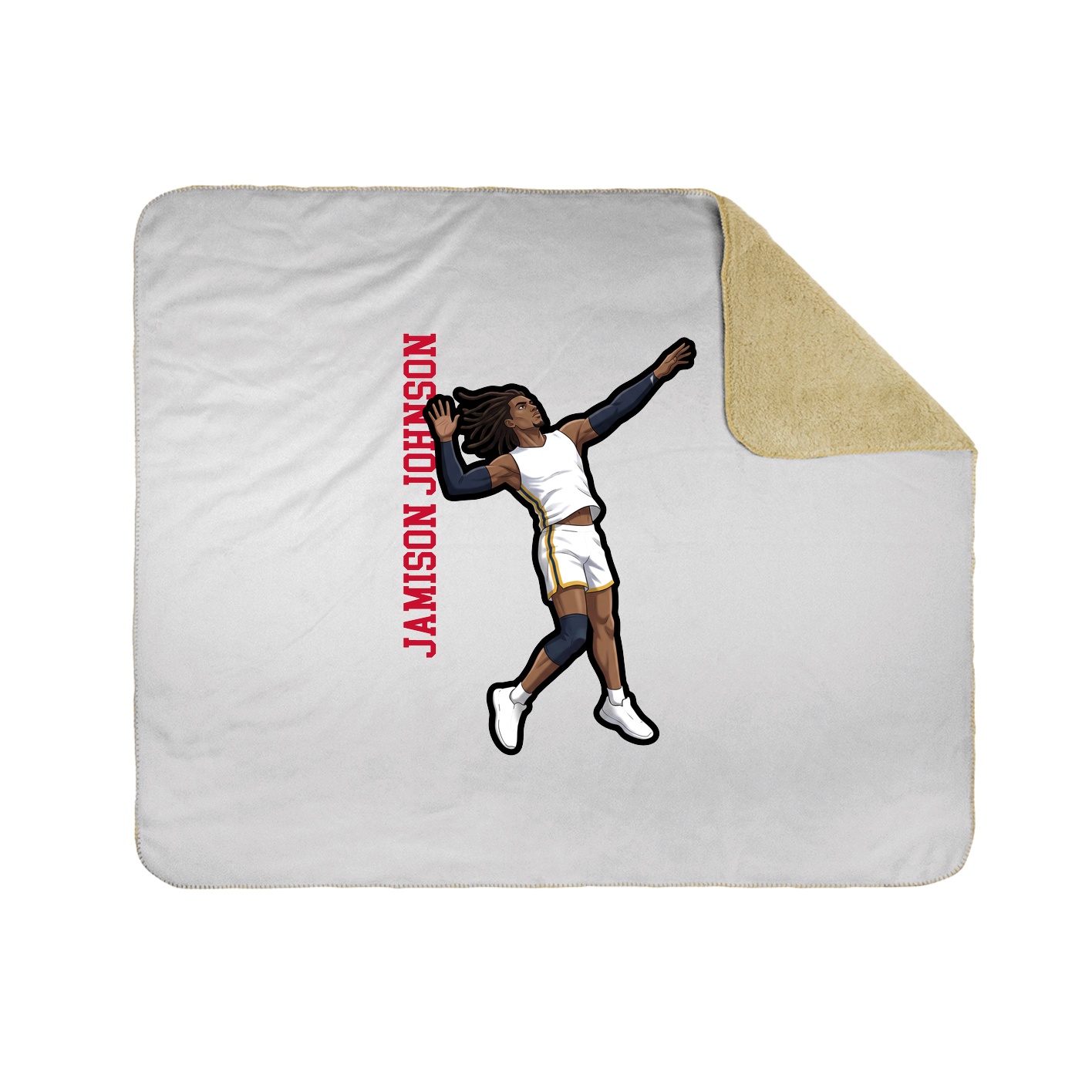 Throw Blanket — Name Vertical in White