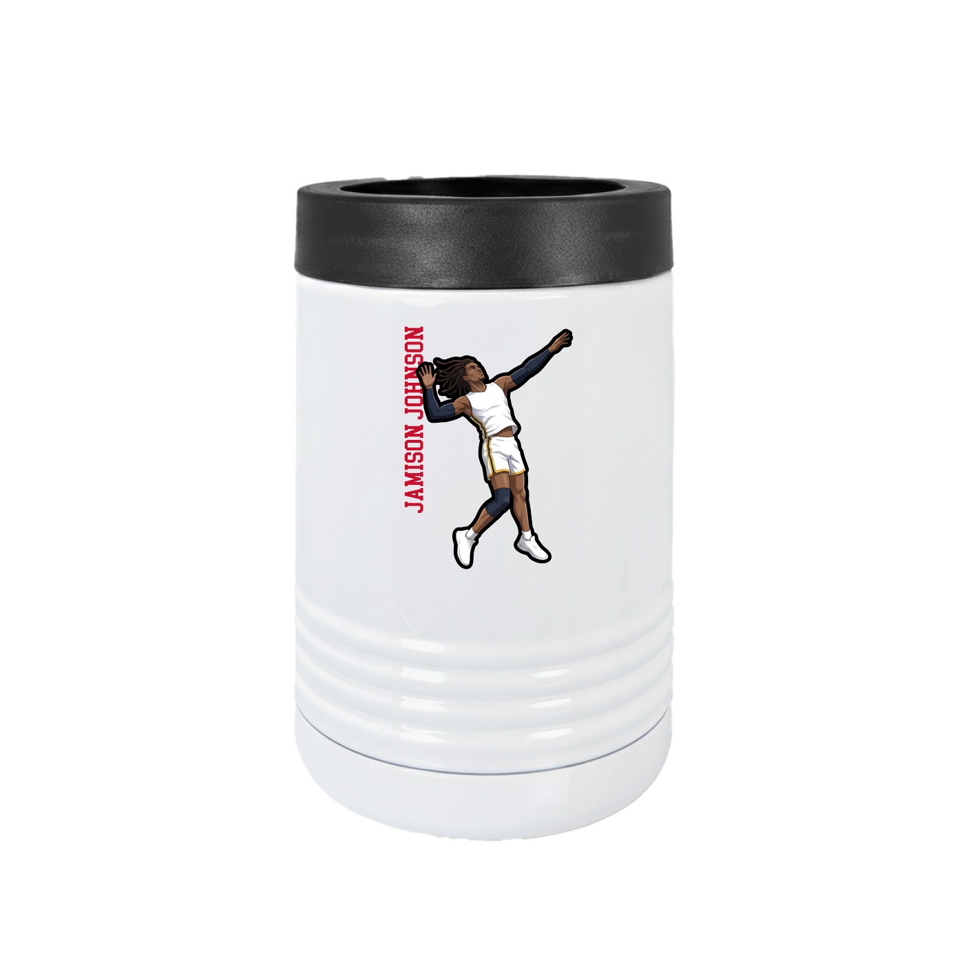 Beverage Holder — Name Vertical in White