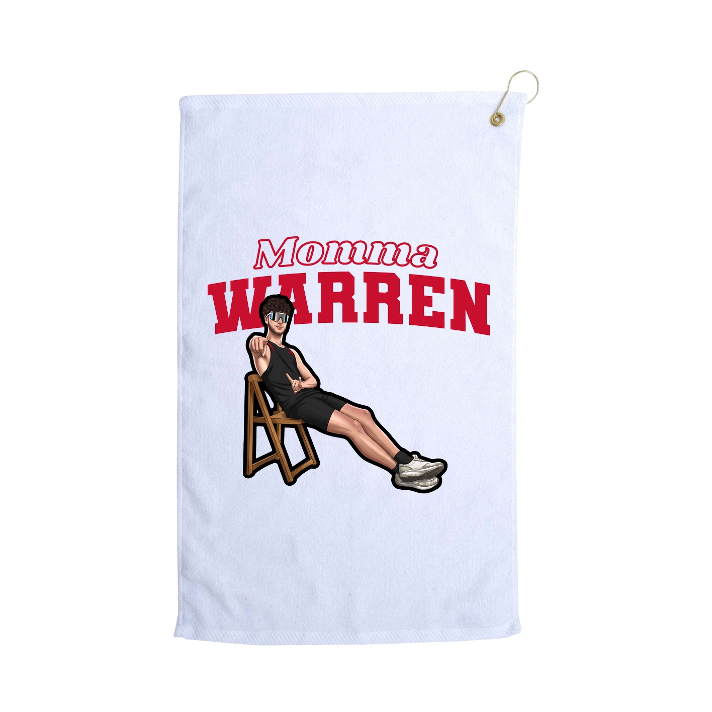 Golf Towel — Mothers Day Block in White