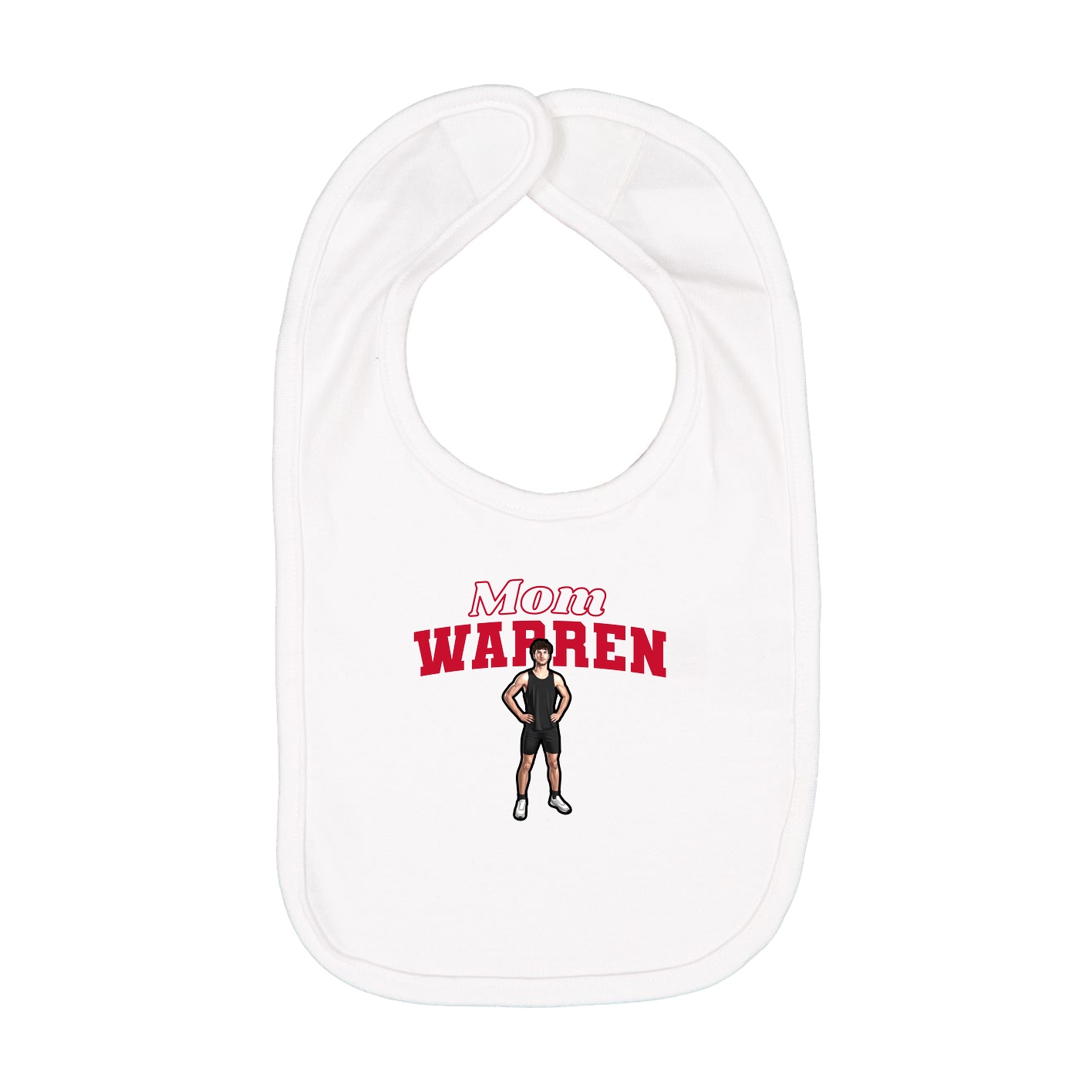 Infant Bib — Mothers Day Block in White