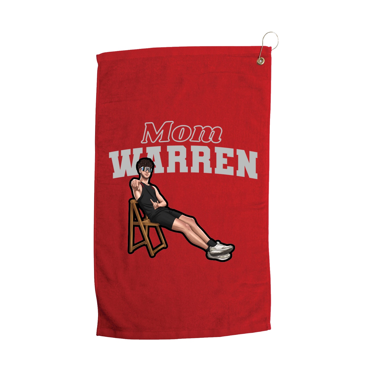 Golf Towel — Mothers Day Block in Red