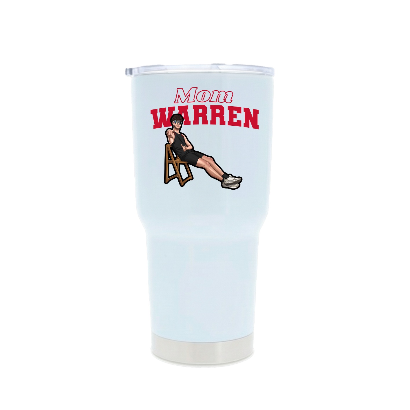 30oz Stainless Steel Tumbler — Mothers Day Block in White