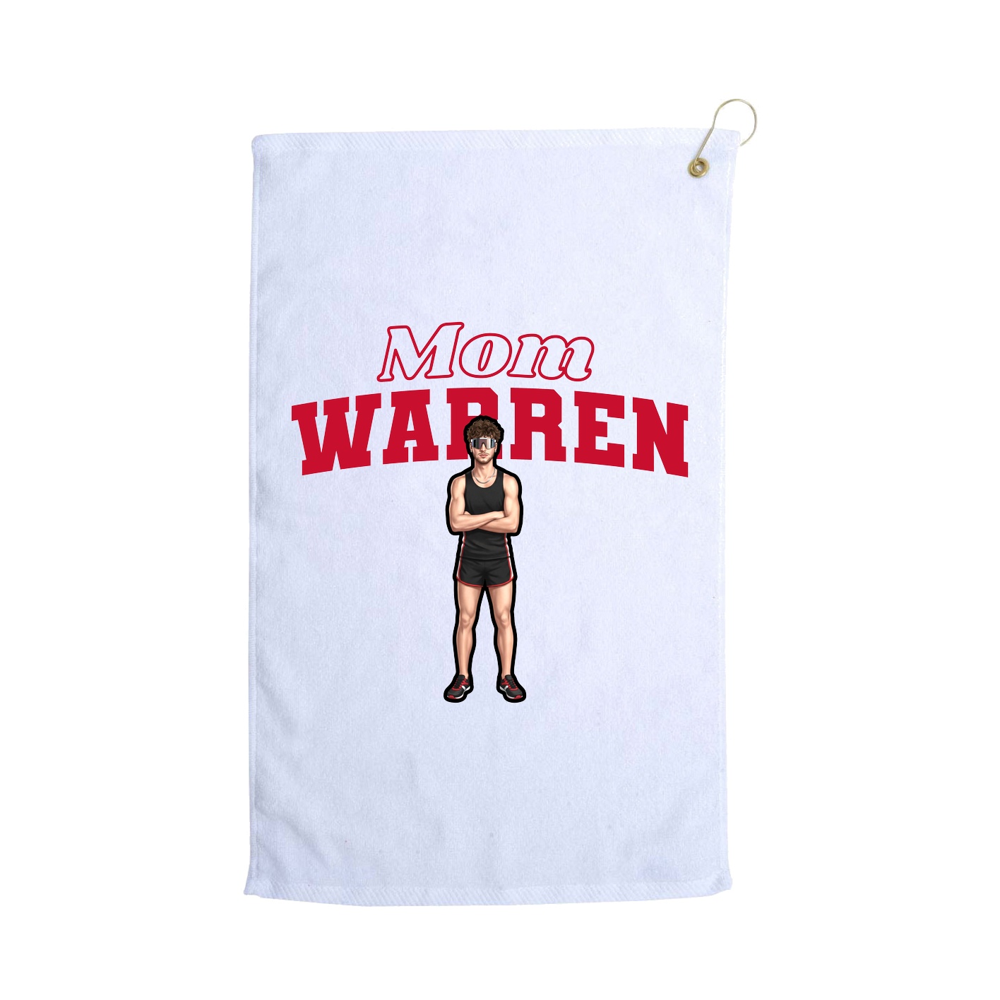 Golf Towel — Mothers Day Block in White