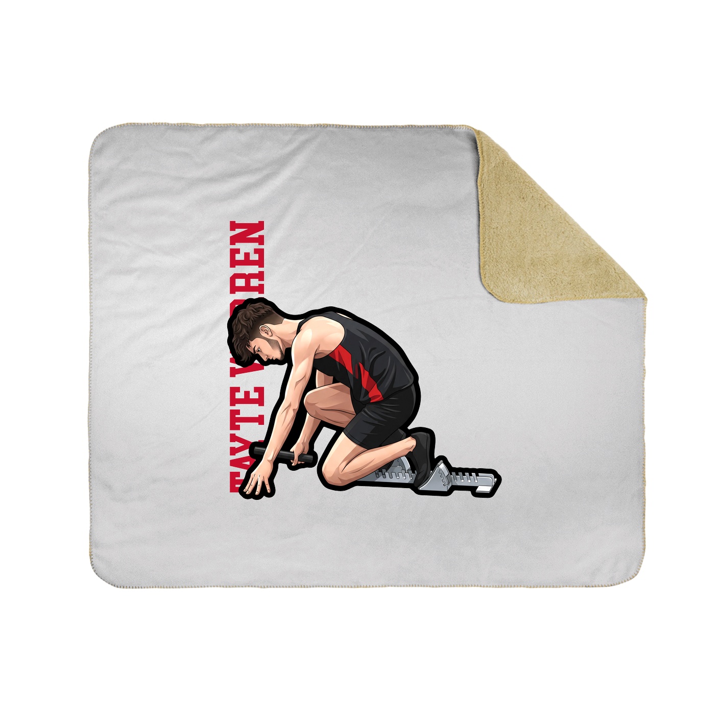 Throw Blanket — Name Vertical in White