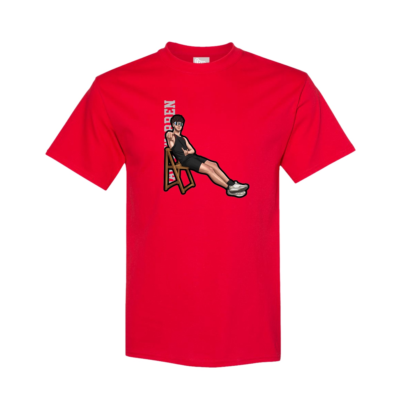 Tee — Name Vertical in Red