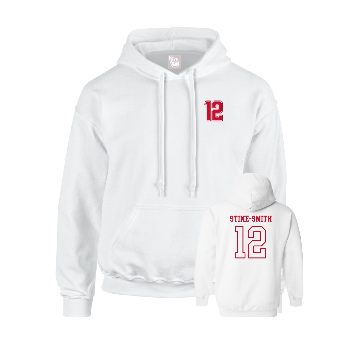 Hoodie — Chest Back in White