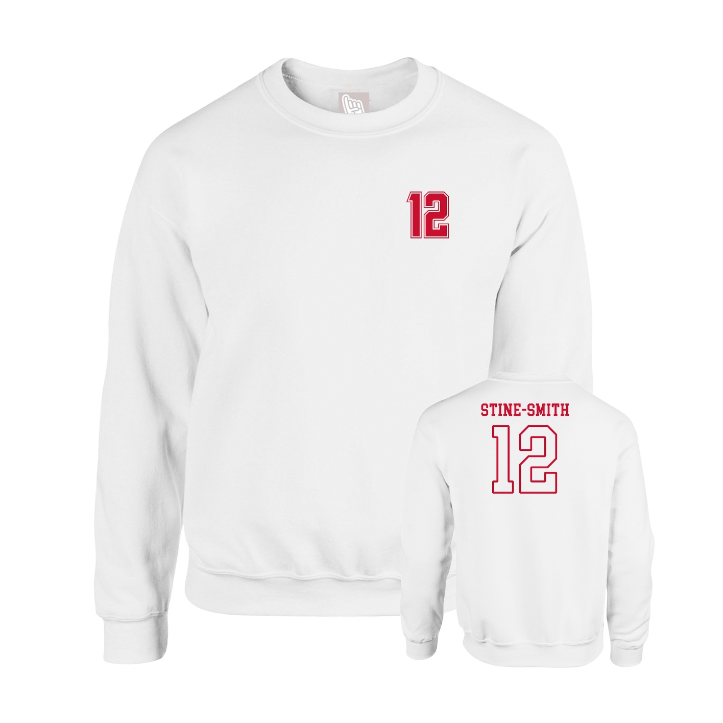 Fleece Crew — Chest Back in White