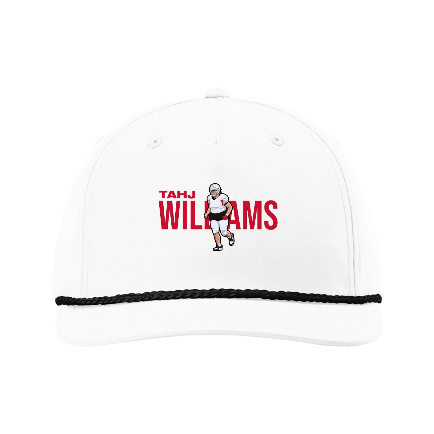 Five-Panel Classic Rope Cap — Player Name in White