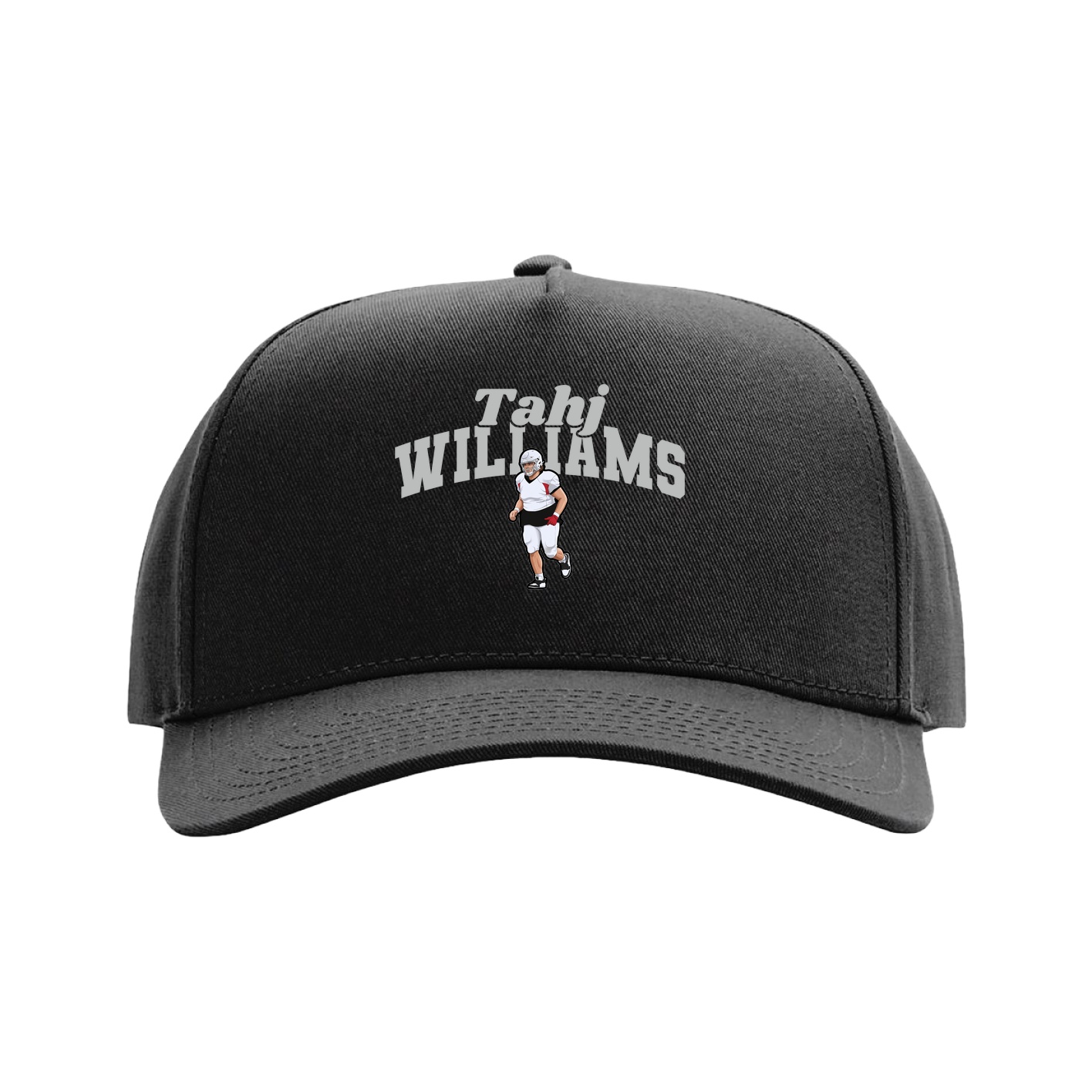 Full Fabric Five-Panel Champ Cap — Signature Arch in Black
