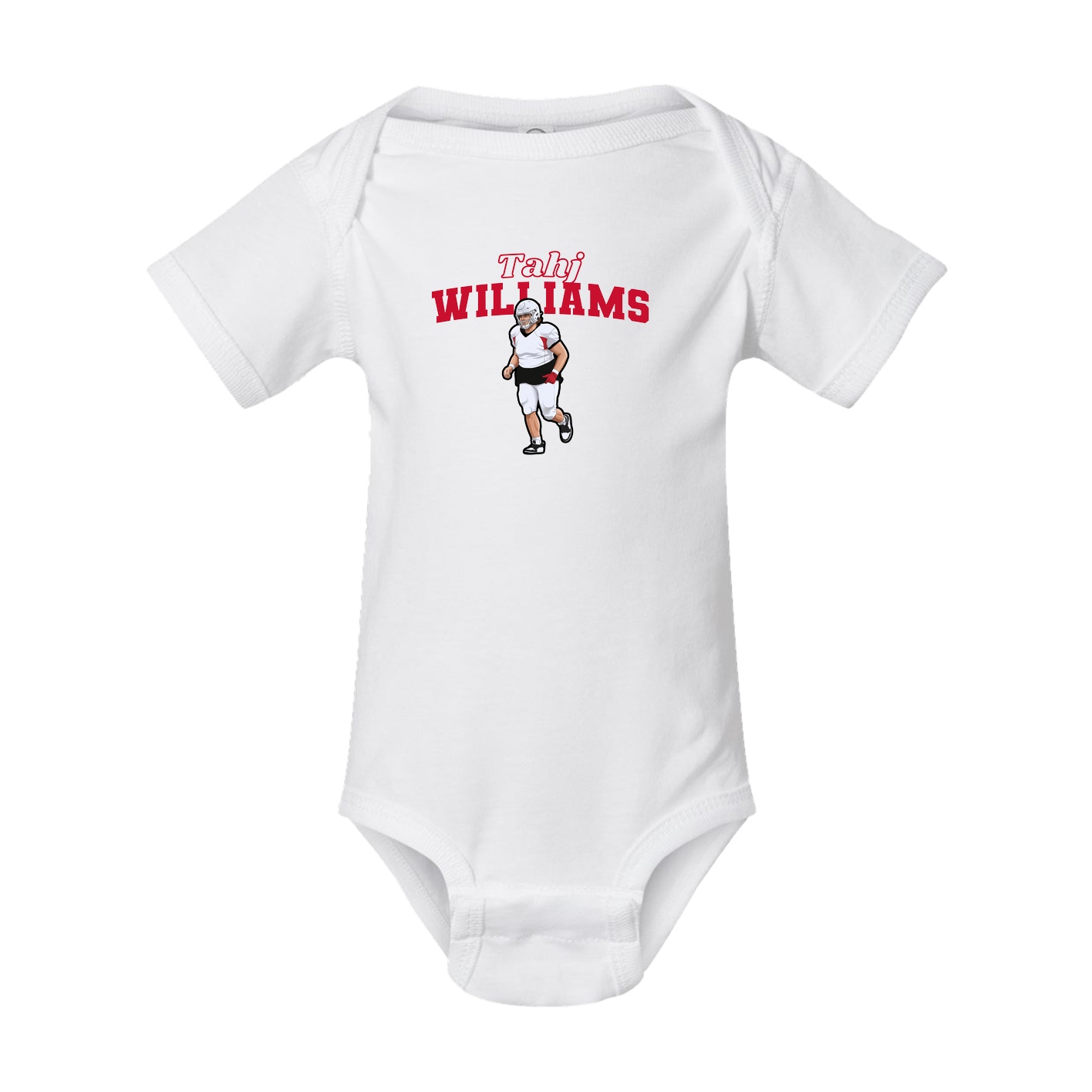 Baby Onesie — Name Arch in White