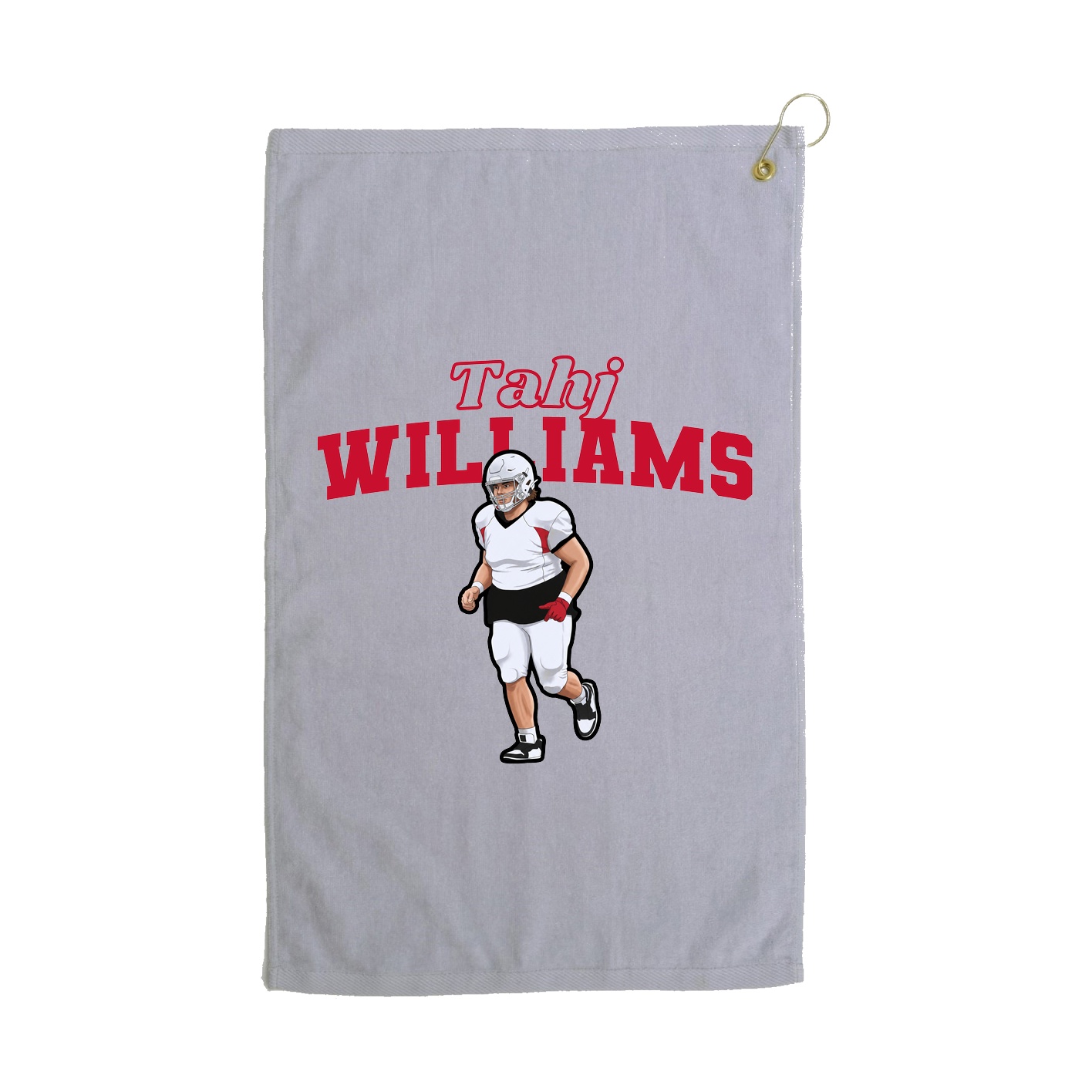 Golf Towel — Name Arch in Grey