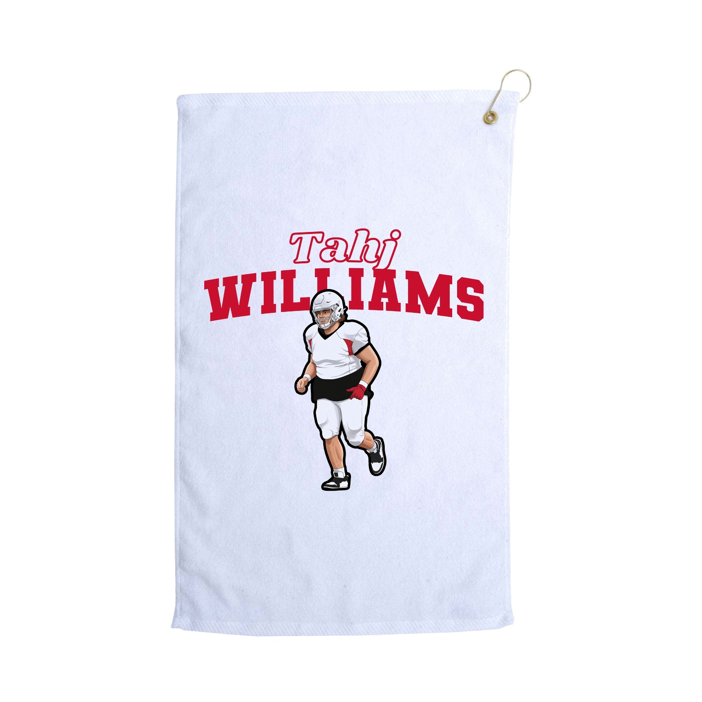 Golf Towel — Name Arch in White