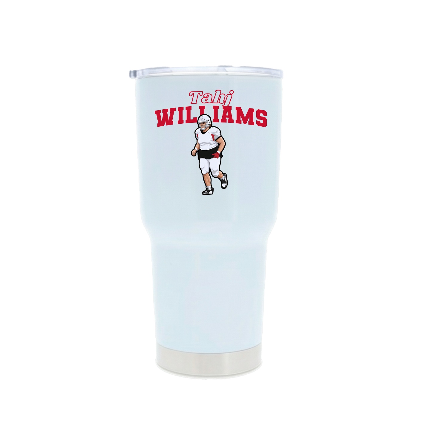 30oz Stainless Steel Tumbler — Name Arch in White