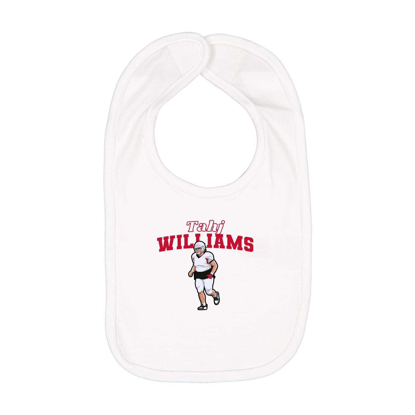 Infant Bib — Name Arch in White