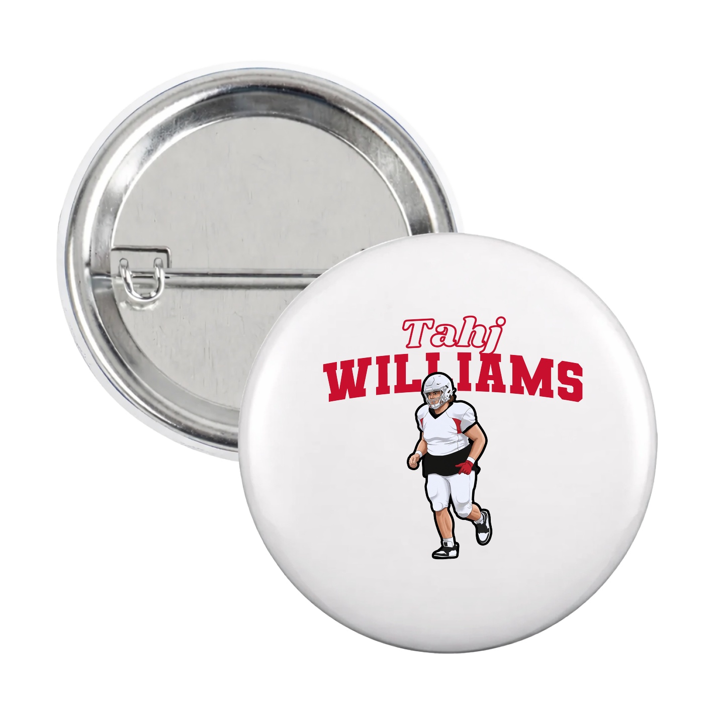 Game Day Button — Name Arch in White