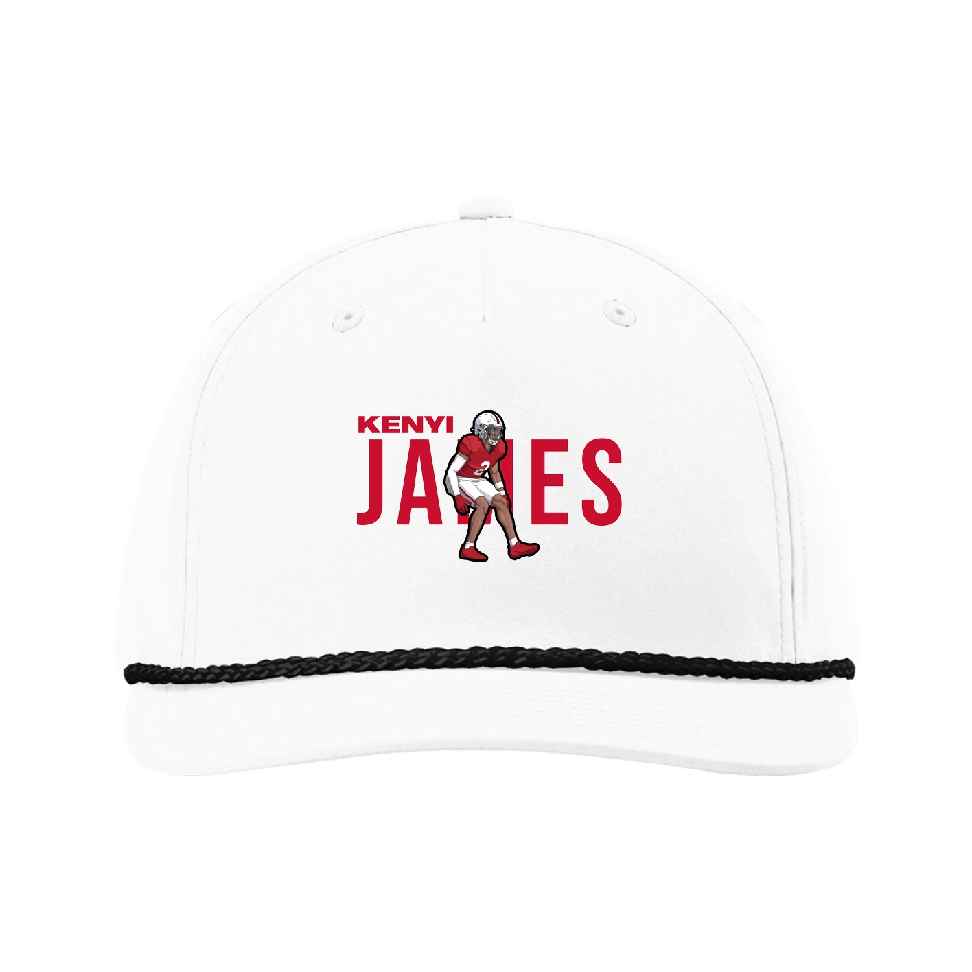 Five-Panel Classic Rope Cap — Player Name in White