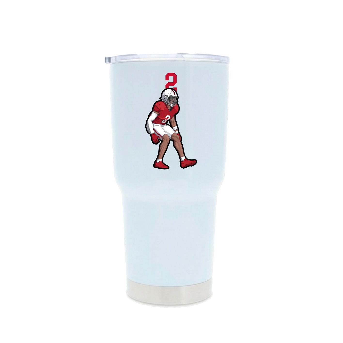 30oz Stainless Steel Tumbler — Number Top in White