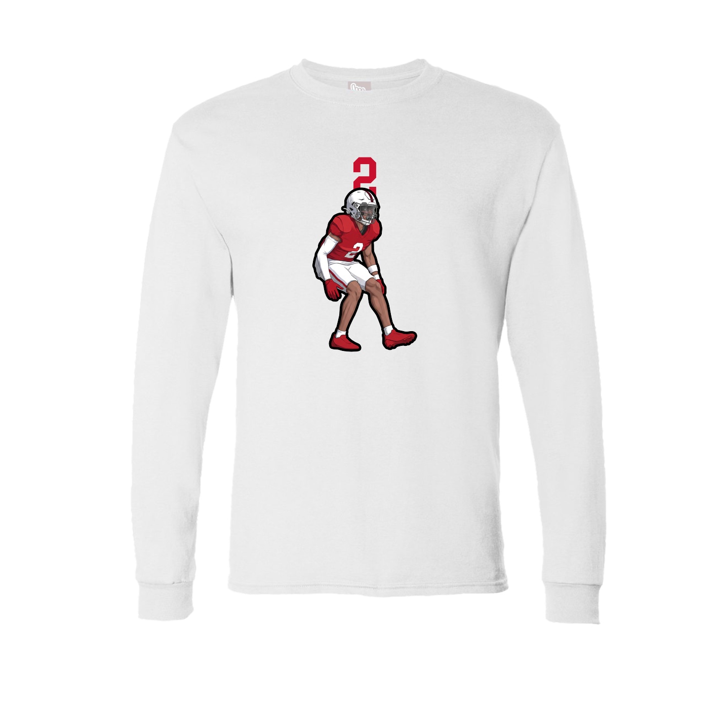 Long Sleeve Tee — Number Top in White