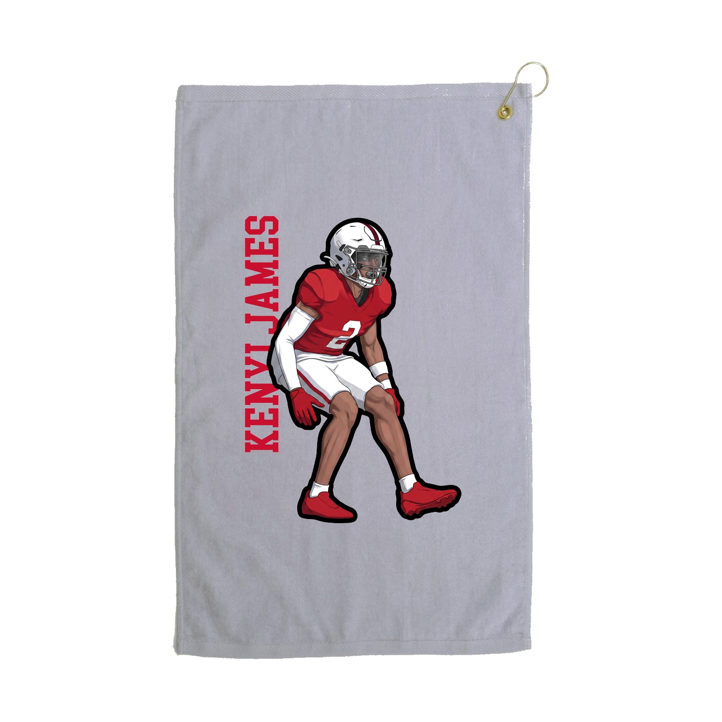 Golf Towel — Name Vertical in Grey