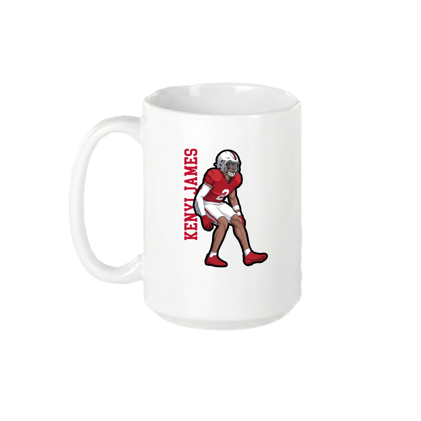 15oz Coffee Mug — Name Vertical in White