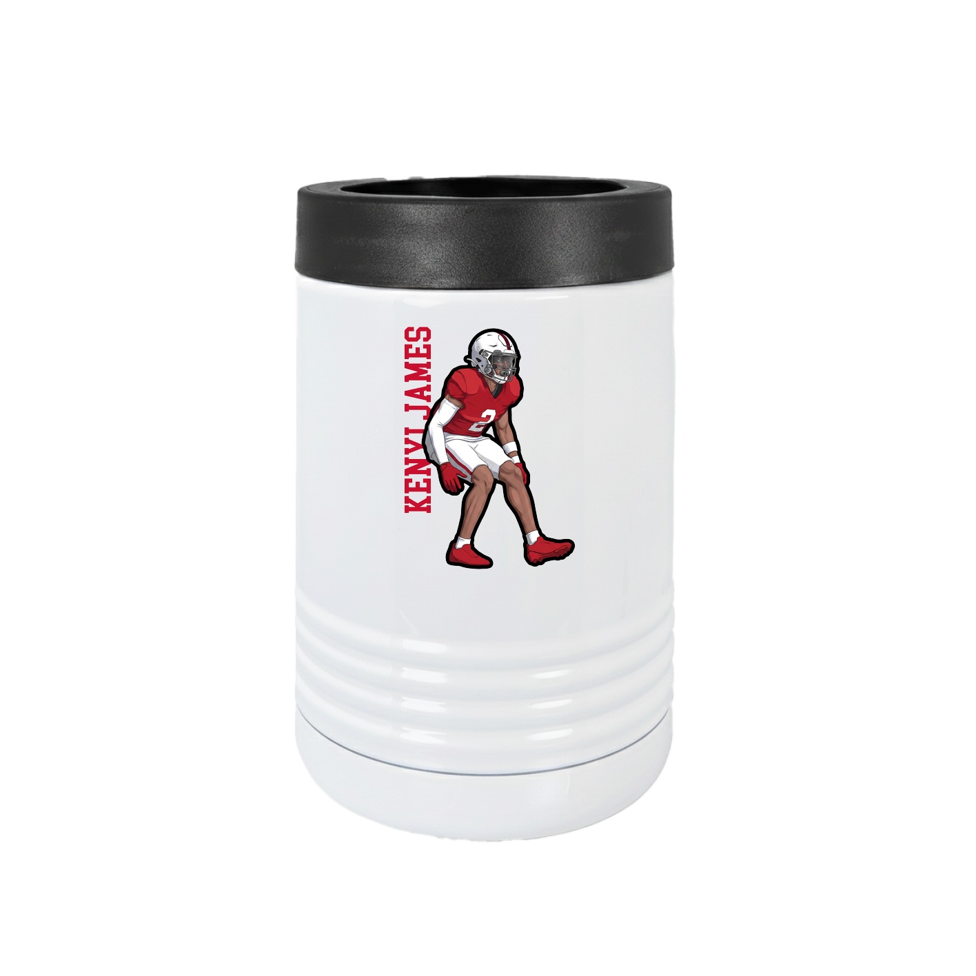 Beverage Holder — Name Vertical in White